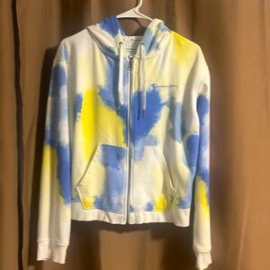 Women’s size M, have tags, not on anymore. Never worn. Cute tie-dye zip up